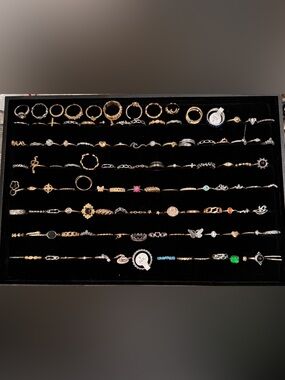 100 Dainty Rings Bundle 💍 Gold & Silver Mix | Sizes 5–7 | Reseller Lot Gift Set